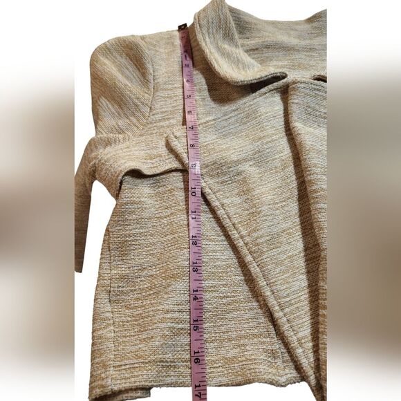 Anthropologie Dolan Jacket Crop Cotton Tweed Knit Cream Natural Slouchy Wrap‎ M - Picture 7 of 10